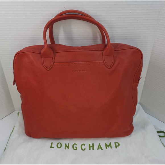 Longchamp Other - Longchamp Le Foulonné‎ Leather Briefcase Tomette Red Document Holder 2168798A29